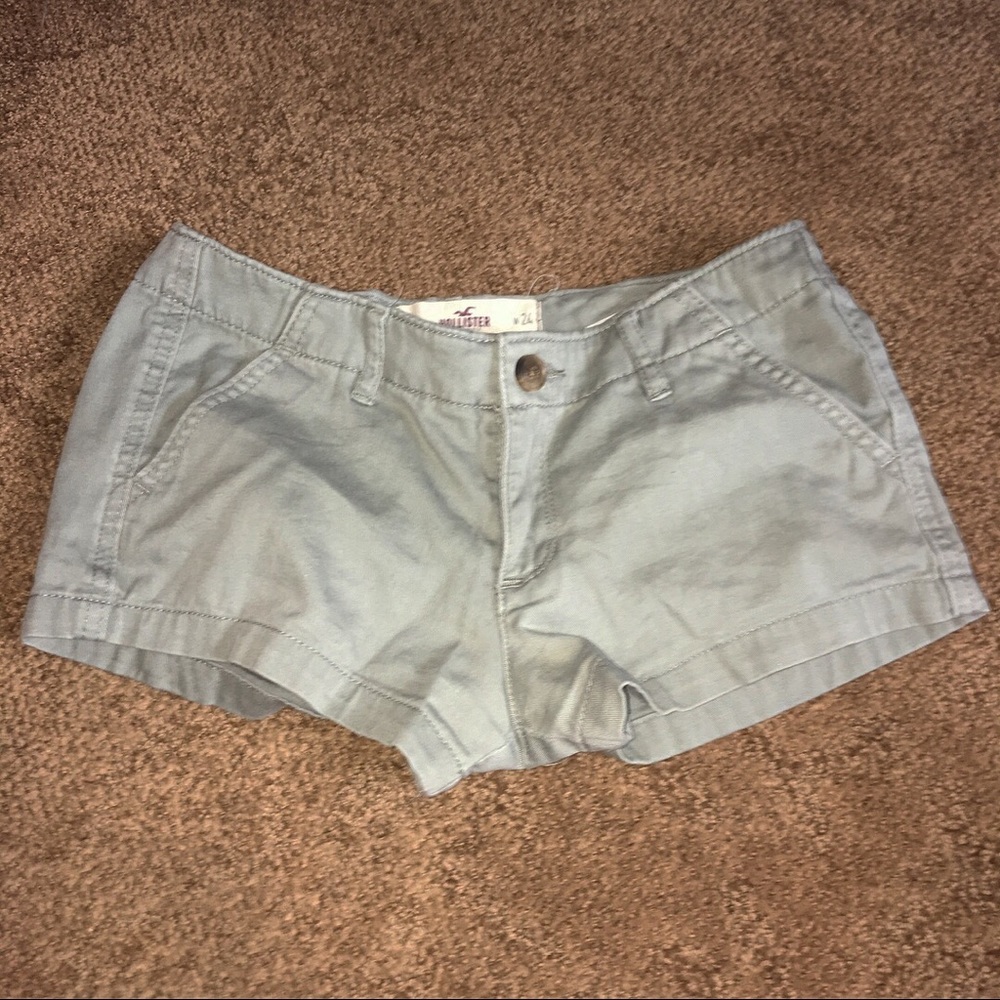 Olive green jean shorts